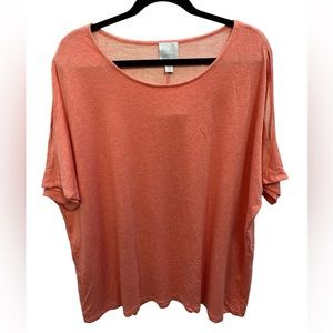 Dress Barn Women’s Coral Tee-Shirt‎ with Arm Slits Size 2X